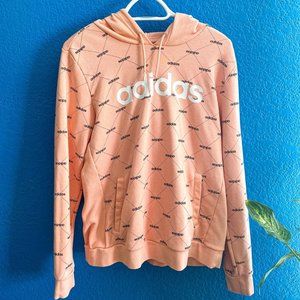 Adidas Womens Logo Pink Hoodie